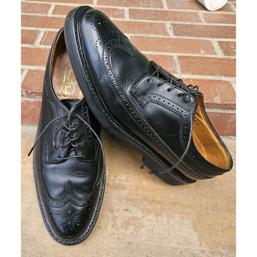 Florsheim Imperial Men's Black Leather Wingtip Dress Shoes Gumlite Sz 10.5C EUC